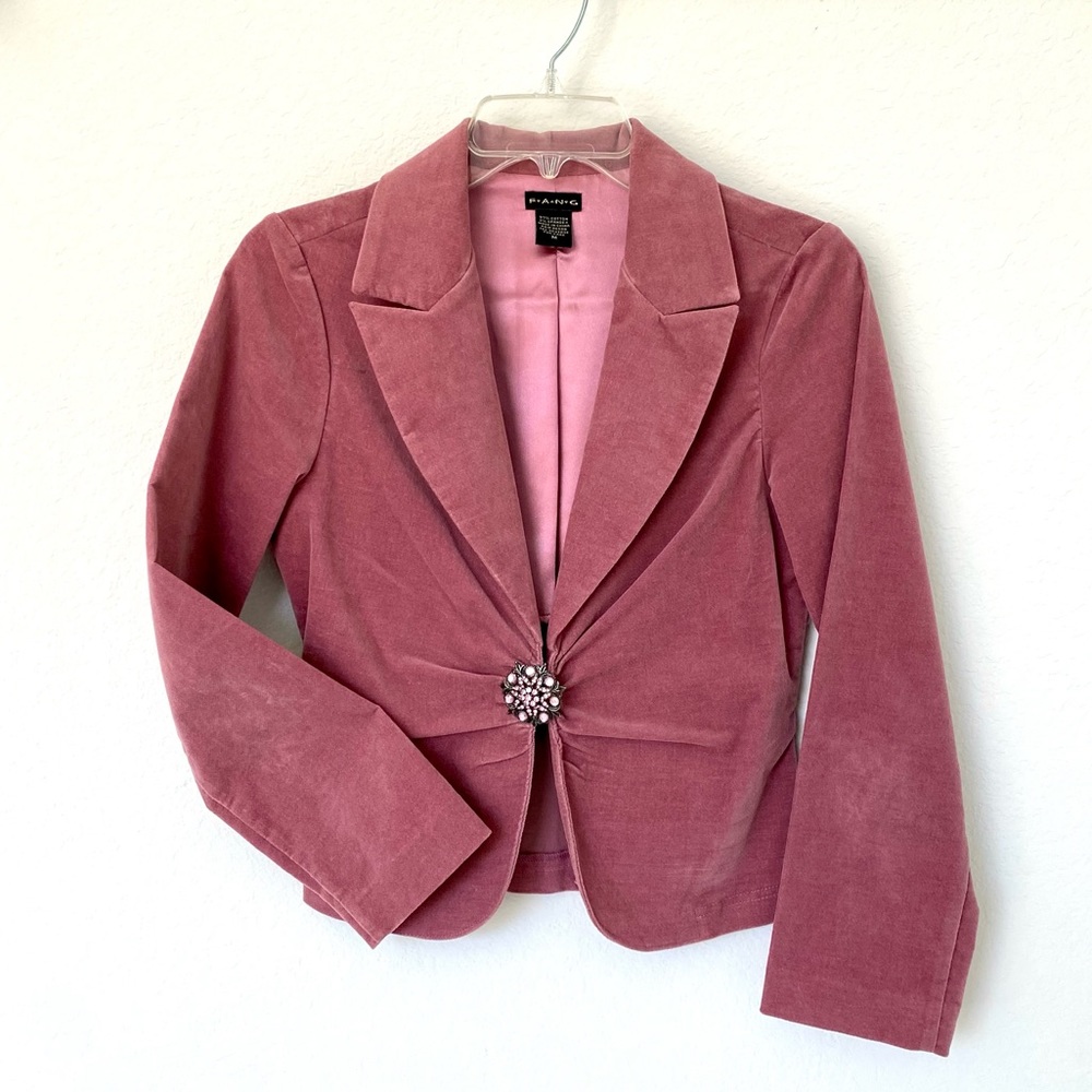 Teens Mauve velvet jacket with jewel hook!